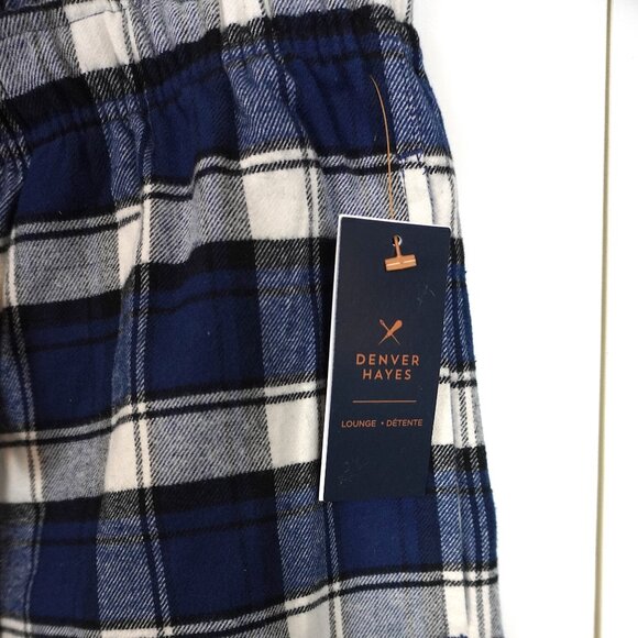 NWT Men's Denver Hayes Blue & White Plaid Pyjama Pants - Picture 3 of 4